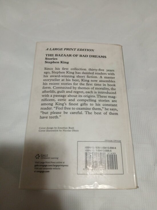 Stephen King The Bazaar of Bad Dreams Large Print Soft Cover Castle Rock Gale - Picture 2 of 8